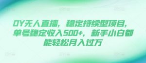 DY无人直播，稳定持续型项目，单号稳定收入500+，新手小白都能轻松月入过万【揭秘】-淘金日记