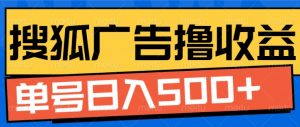 搜狐视频广告全自动撸收益，单号日入5张【揭秘】-淘金日记