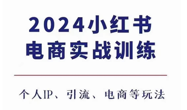 2024小红书电商3.0实战训练，包含个人IP、引流、电商等玩法-淘金日记