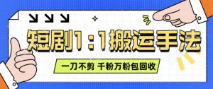 抖音短剧最新玩法,一刀不剪也能轻松过原创,一个作品3分钟,单账号收益3张,可矩阵操作【揭秘】-淘金日记