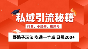 私域流量的精准化获客方法 野路子玩法 吃透一个点 日引200+ 【揭秘】-淘金日记