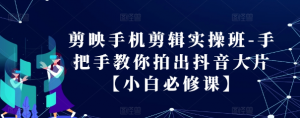 剪映手机剪辑实操班-手把手教你拍出抖音大片【小白必修课】-淘金日记
