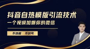 抖音最新自热模版引流技术,不违规不封号,一个视频加爆你的微信【揭秘】-淘金日记