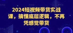 2024短视频带货实战课，搞懂底层逻辑，不再凭感觉带货-淘金日记