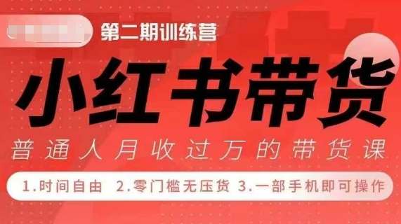 小Red书带货42天训练营 2.0版,宝妈+自由职+上班族+大学生,提高副业收入的大红利项目-淘金日记