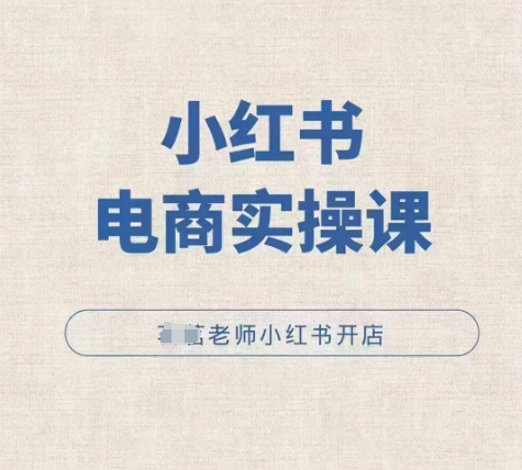 小红薯电商实操课,小红书开店实操必学课-淘金日记