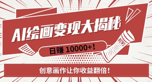 AI梦境绘画致富秘籍，复制粘贴，新手也能快速掌握，创意画作让你收益翻倍-淘金日记