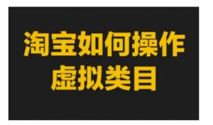 淘宝如何操作虚拟类目,淘宝虚拟类目玩法实操教程-淘金日记