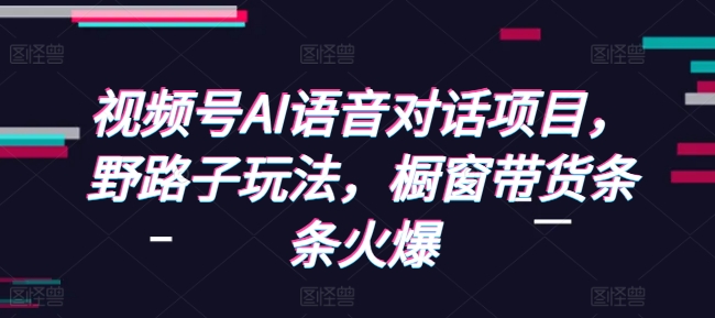 视频号AI语音对话项目，野路子玩法，橱窗带货条条火爆-淘金日记