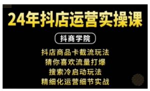 抖音小店运营实操课:抖店商品卡截流玩法,猜你喜欢流量打爆,搜索冷启动玩法,精细化运营细节实战-淘金日记