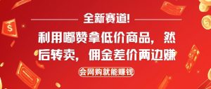 全新赛道，利用嘟赞拿低价商品，然后去闲鱼转卖佣金，差价两边赚，会网购就能挣钱-淘金日记