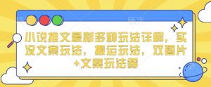 小说推文最新多种玩法详解,实况文案玩法,搬运玩法,双图片+文案玩法等-淘金日记