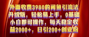 外面收费3980的闲鱼引流法，轻松易上手,0基础小白即可操作，日引200+创业粉的保姆级教程【揭秘】-淘金日记