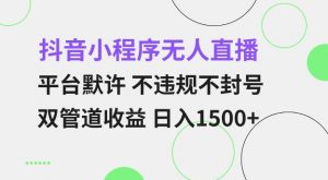 抖音小程序无人直播 平台默许 不违规不封号 双管道收益 日入多张 小白也能轻松操作【仅揭秘】-淘金日记