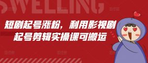 短剧起号涨粉，利用影视剧起号剪辑实操课可搬运-淘金日记