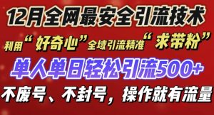 12 月份全网最安全引流创业粉技术来袭,不封号不废号,有操作就有流量【揭秘】-淘金日记