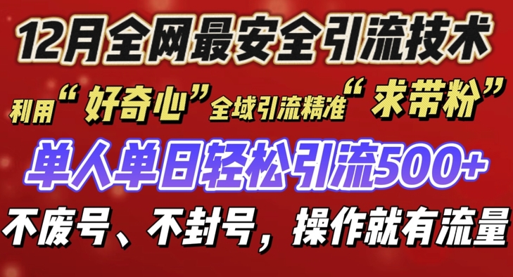 12 月份全网最安全引流创业粉技术来袭,不封号不废号,有操作就有流量【揭秘】-淘金日记