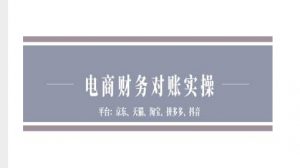 电商财务对账实操-京东天猫淘宝拼多多抖音电商财务对账-淘金日记