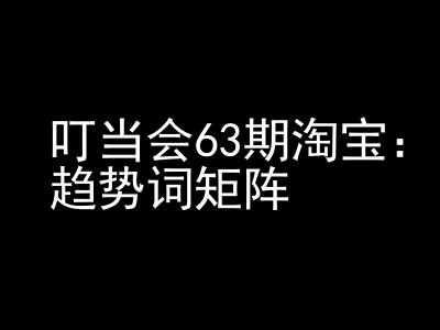 《淘宝天猫打爆班》原创高阶技术第63期,趋势词矩阵技术和玩法-淘金日记