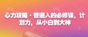 心力攻略·普通人的必修课,计划力,从小白到大神-淘金日记