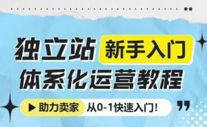 独立站新手入门体系化运营教程,助力独立站卖家从0-1快速入门!-淘金日记