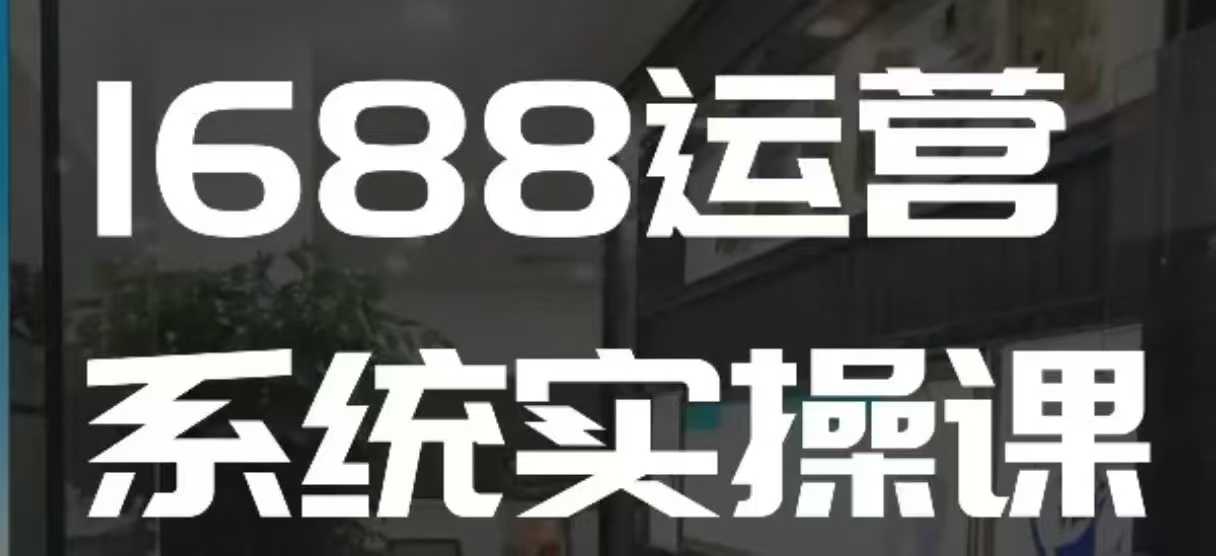 1688高阶运营系统实操课,快速掌握1688店铺运营的核心玩法-淘金日记