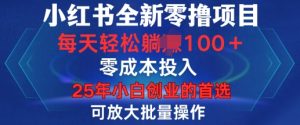 小红书全新纯零撸项目,只要有号就能玩,可放大批量操作,轻松日入100+【揭秘】-淘金日记