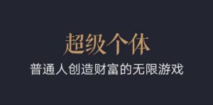 超级个体:2024-2025翻盘指南,普通人创造财富的无限游戏-淘金日记