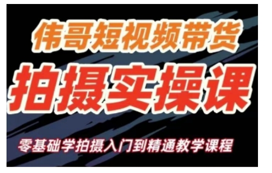 短视频带货拍摄实操课，零基础学拍摄入门到精通教学-淘金日记