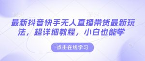 最新抖音快手无人直播带货玩法，超详细教程，小白也能学-淘金日记