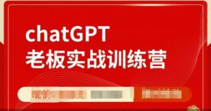 ChatGPT老板实战训练营,用GPT带飞,一人顶一个团队-淘金日记