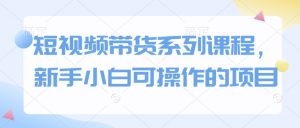 短视频带货系列课程，新手小白可操作的项目-淘金日记