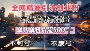 全网独家引流创业粉,有操作就有流量,单人单日引流500+,不封号、不费号-淘金日记