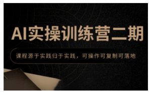 AI实操训练营二期，课程源于实践归于实践，可操作可复制可落地-淘金日记