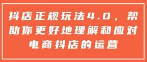 抖店正规玩法4.0，帮助你更好地理解和应对电商抖店的运营-淘金日记