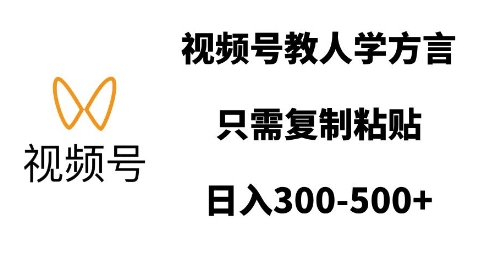 视频号教人学方言,只需复制粘贴,日入多张-淘金日记