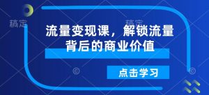 流量变现课,解锁流量背后的商业价值-淘金日记