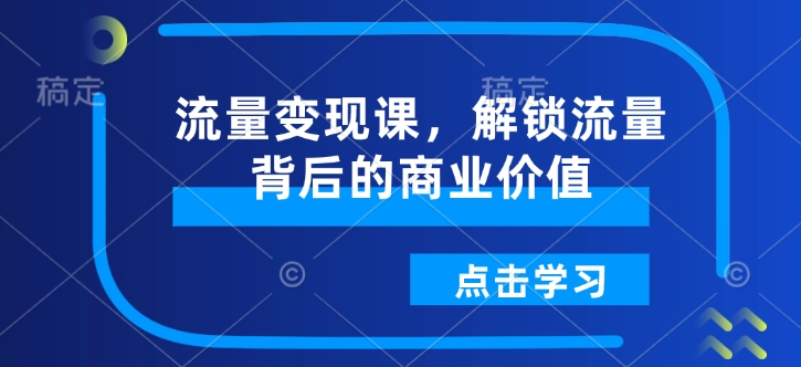 流量变现课,解锁流量背后的商业价值-淘金日记