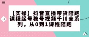 【实操】抖音直播带货陪跑课程起号稳号视频千川全系列,从0到1课程陪跑-淘金日记