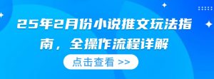 25年2月份小说推文玩法指南,全操作流程详解-淘金日记