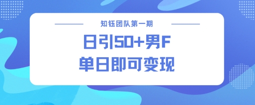 男粉引流新方法不违规，当日即可变现-淘金日记
