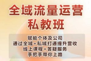 全域流量运营操盘课，赋能个体及公司通过全域+私域打通提升营收-淘金日记
