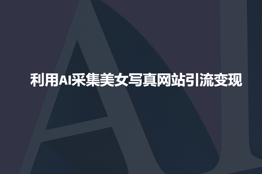 利用AI采集美女写真网站引流变现，引流嘎嘎的-淘金日记