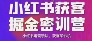 小红书获客掘金线下课，录音+ppt照片，小红书运营玩法，获客印钞机-淘金日记