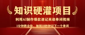 知识硬灌,10秒钟让你记住一个单词,3分钟一个视频,日入多张不是梦-淘金日记