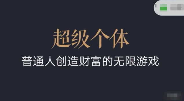 超级个体2024-2025翻盘指南,普通人创造财富的无限游戏-淘金日记