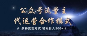 公众号流量主代运营  多种变现方式 轻松日入5张【揭秘】-淘金日记