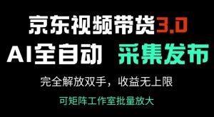 京东视频带货3.0,Ai全自动采集+自动发布,完全解放双手,收入无上限-淘金日记