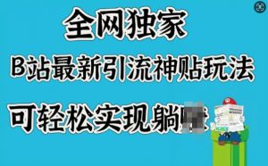 全网独家,B站最新引流神贴玩法,可轻松实现躺Z-淘金日记