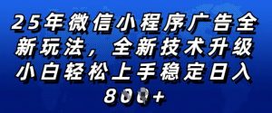 2025年微信小程序全新玩法纯小白易上手,稳定日入多张,技术全新升级,全网首发【揭秘】-淘金日记